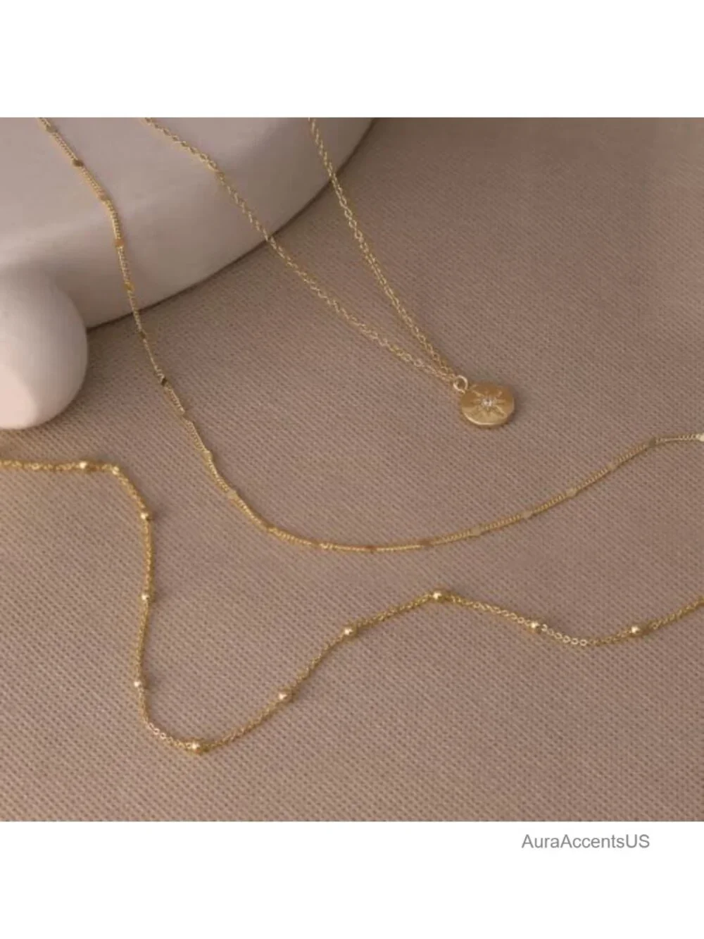 Layered Necklaces for Women Dainty 14k Gold Plated Stack Set